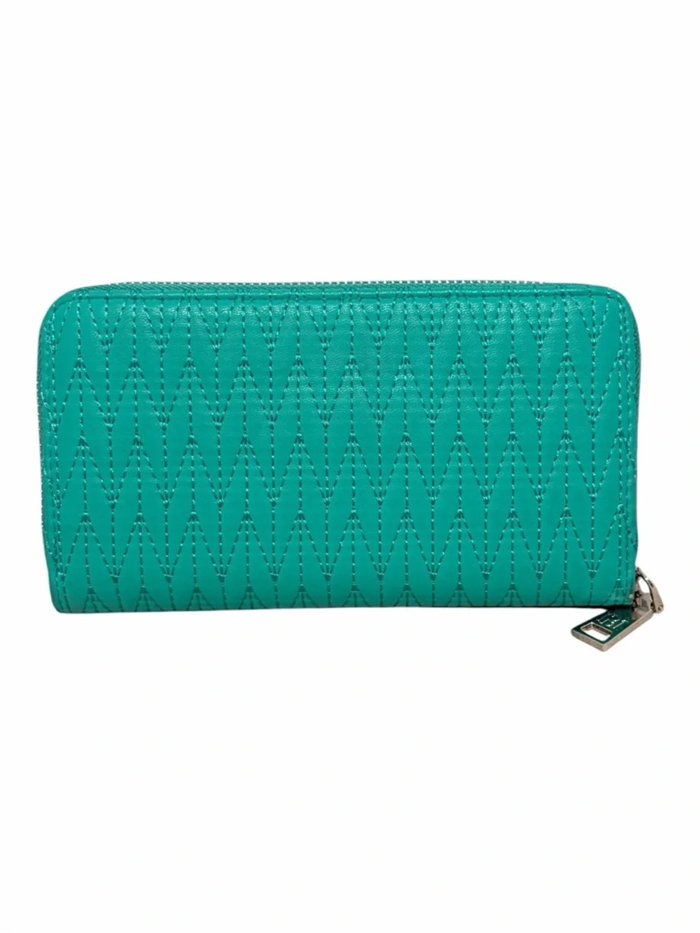 Badgely Mischka  Quilted Zip Wallet with Silver Logo